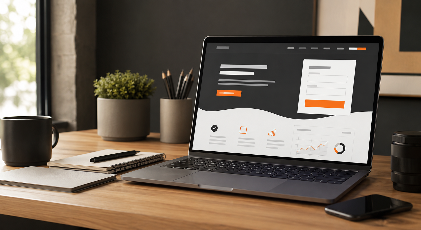 Landing page layout and campaign workspace
