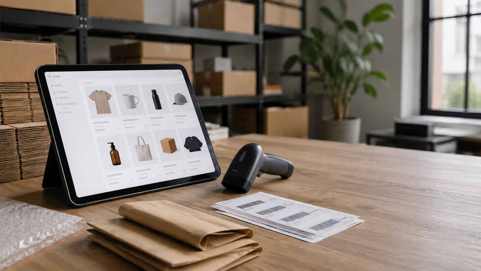 Ecommerce product catalogue and order fulfilment workspace