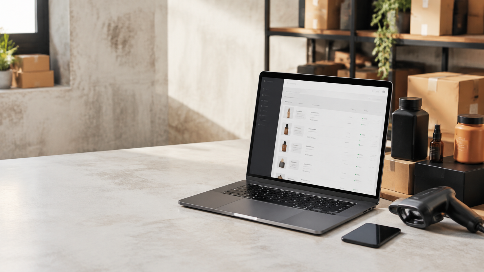 Ecommerce operations workspace with product management dashboard
